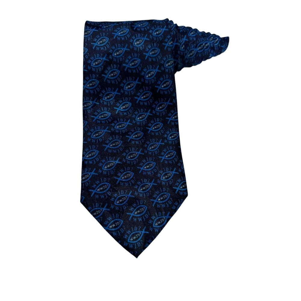 Briefly Stated WWJD What Would Jesus Do Fish Ichthys Religious Necktie Christian
